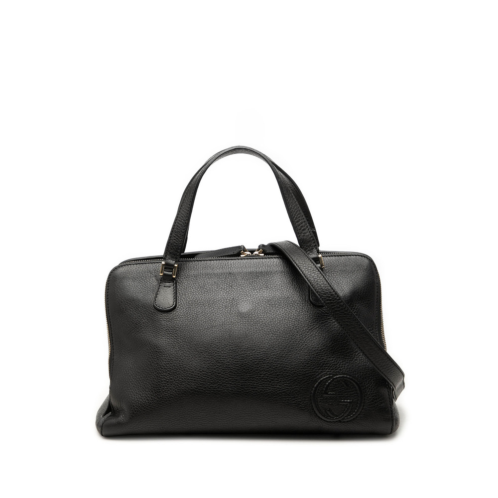 Pre-Loved Gucci Pebbled Calfskin Soho Working Satchel
